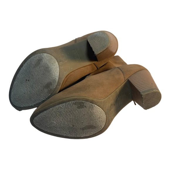 Rampage Leather Frankey Tan Zip Up Booties With Fringe Size 9 - Picture 11 of 11